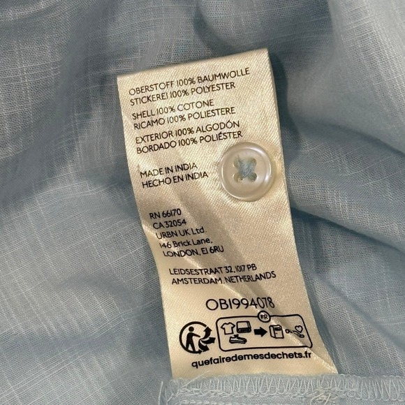 Anthropologie Eyelet Tank Top Size XL NWT Lace Trim Blouse Sky Blue - Picture 7 of 8